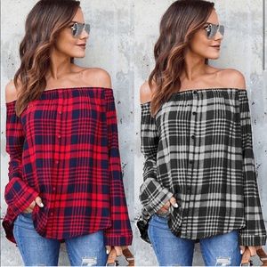 Adorable off shoulder top (red)